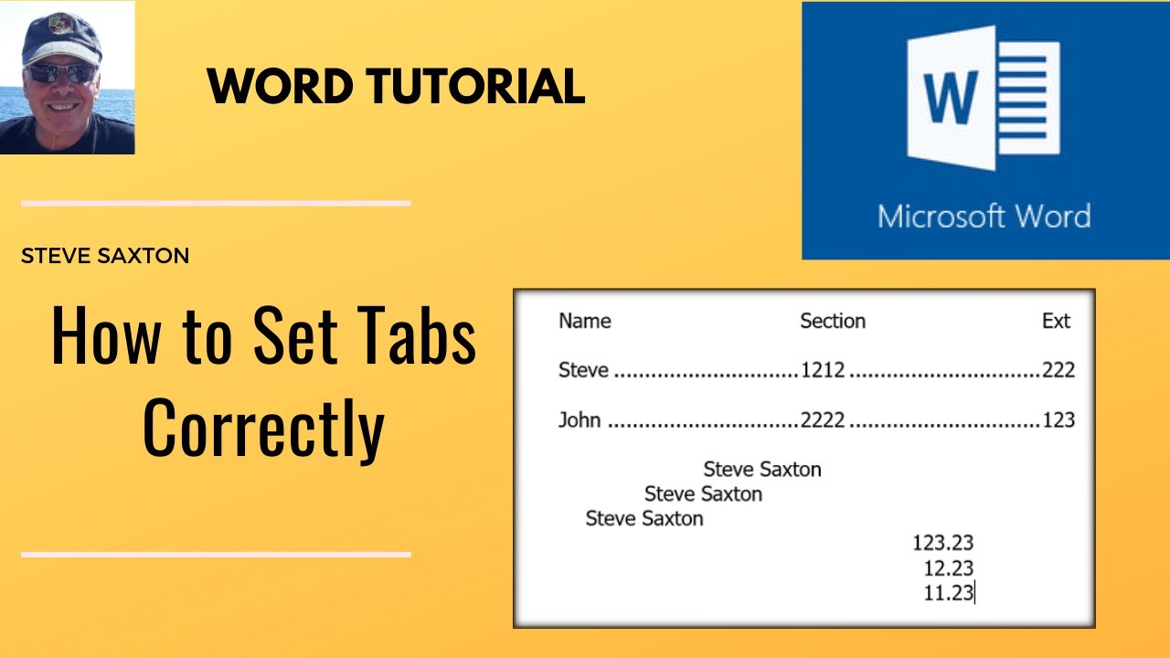How to set tabs in Microsoft Word. Tabs verses Indents?