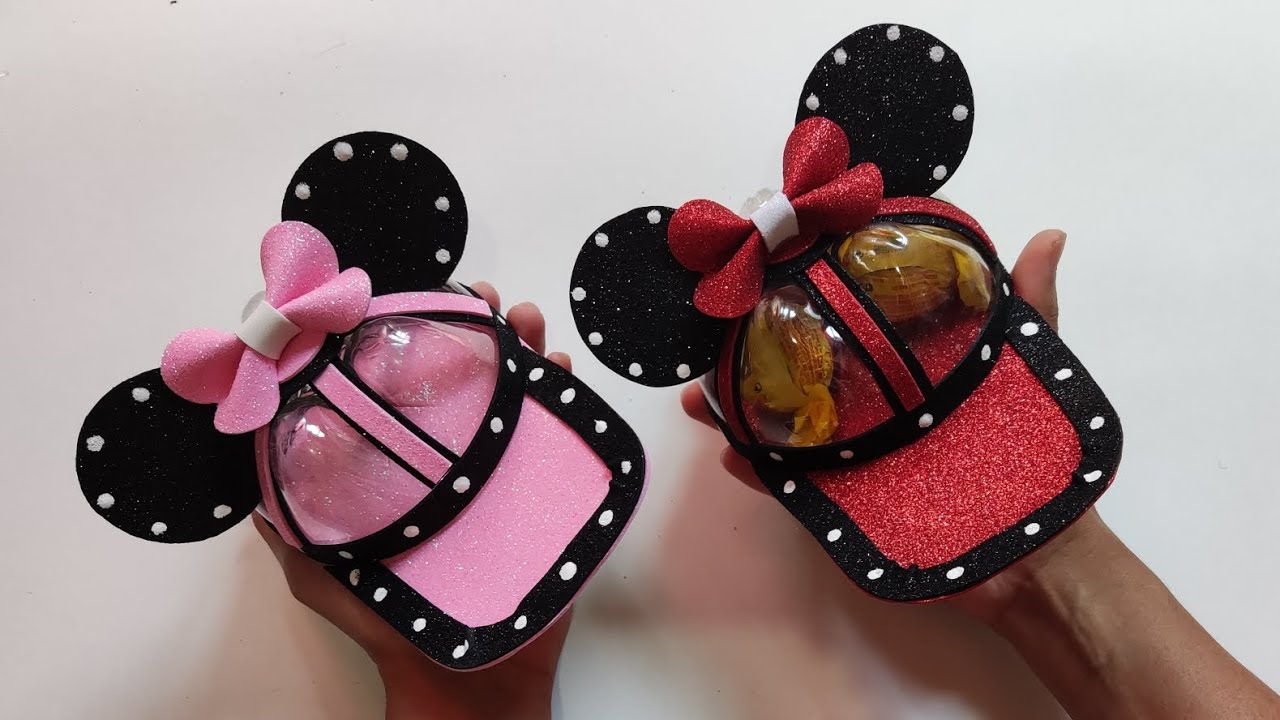 LEMBRANCINHA DA MINNIE MOUSE UTILIZANDO GARRAFA PLÁSTICA