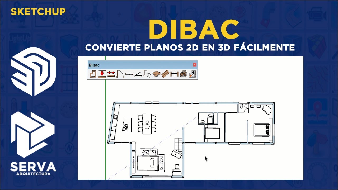🚪 Convierte Planos 2D en 3D Fácilmente con DIBAC for SketchUp 🏠