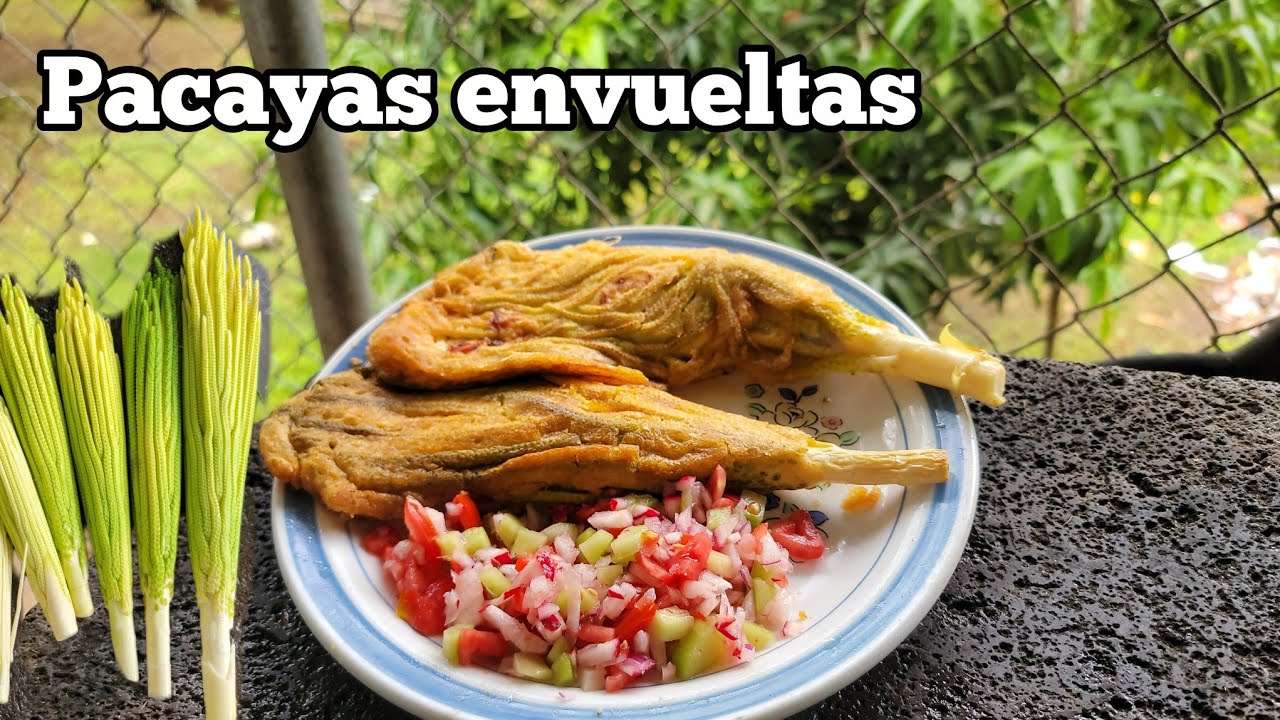 Pacayas rellenas con quesillo 