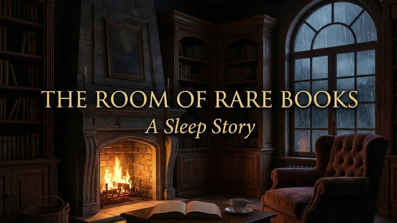 The Room of Rare Books 🕯️ Sleep Story for Adults (Rain  Sounds)