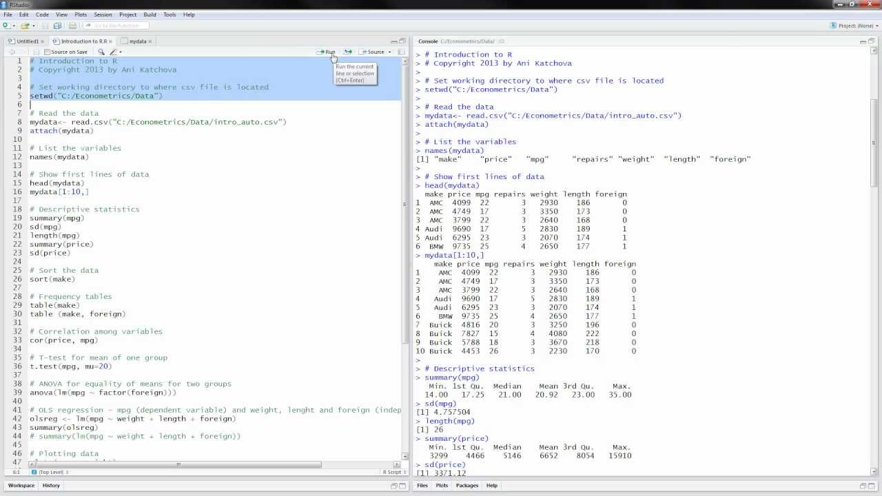 R Tutorial: Introduction to R