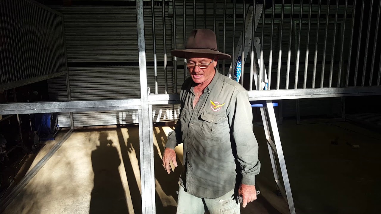 Horse Stable Panel Assembly - Front with sliding door & spinning feed bin door, November 2017