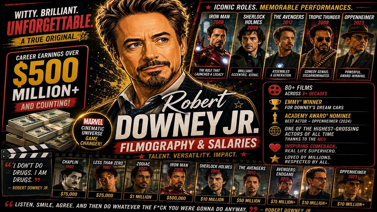 From $500K to $75 MILLION: Robert Downey Jr's INSANE Career Salary Journey!