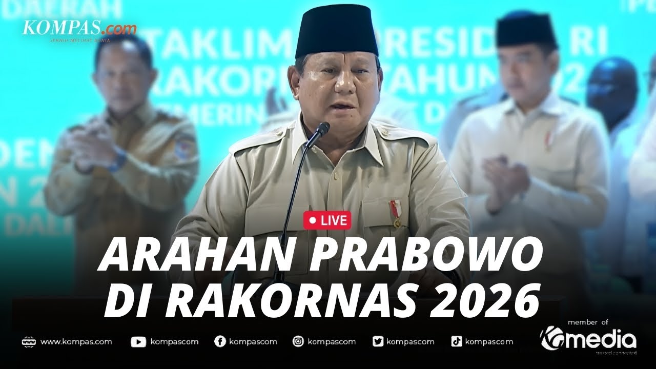 🔴Live Prabowo Kumpulkan Kepala Daerah di Rakornas 2026, Evaluasi Program Pemerintahan