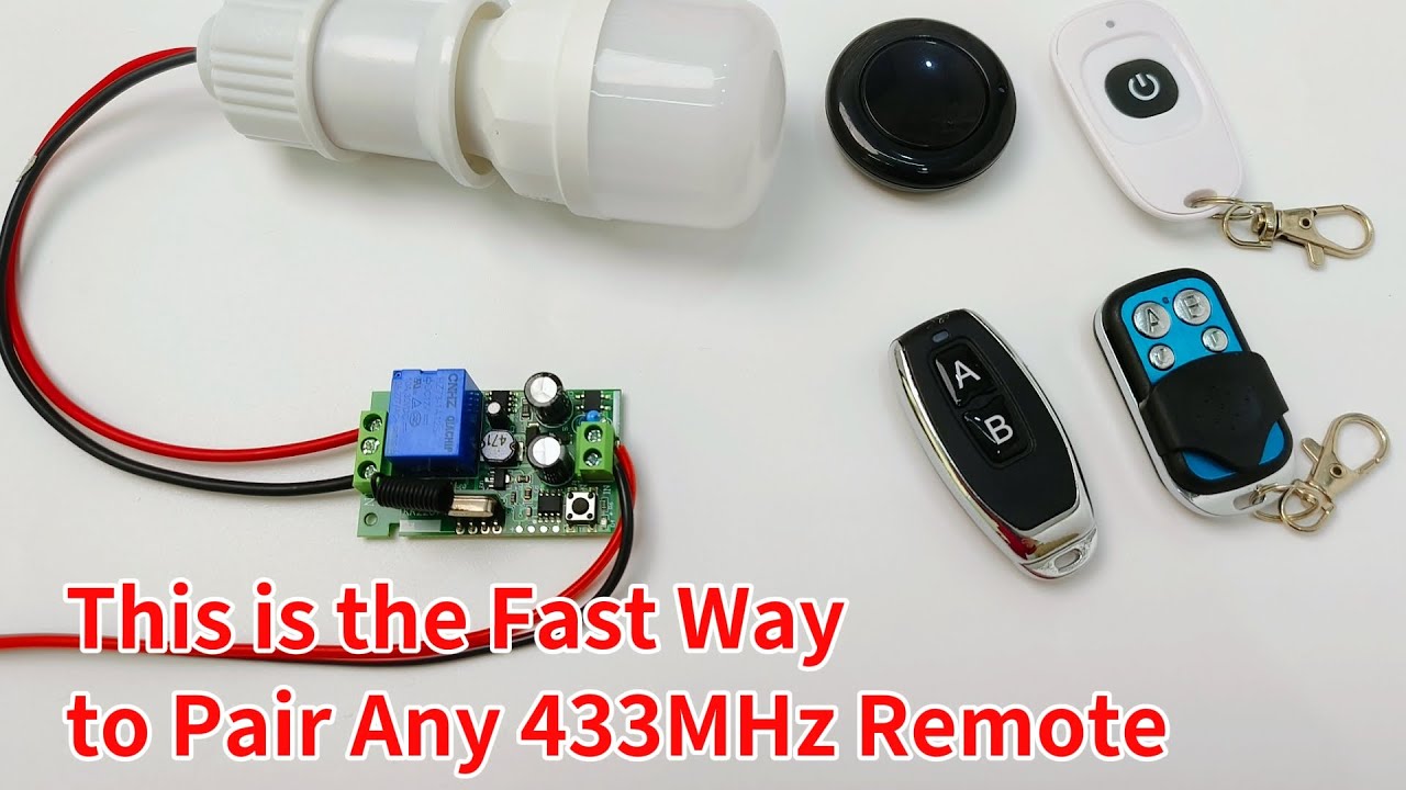 How to Use AC 110V 220V 433MHz RF Remote Control Switch 1CH Relay Receiver Module to Pair Remotes