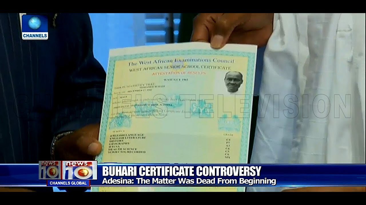 Presidency Dismisses Controversy Trailing Buhari's WAEC Certificate Pt.2 04/11/18 |News@10|