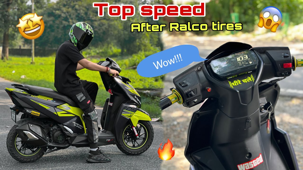 Top speed test of Loki 💚 with Ralco tires 🔥 | TVS NTORQ XT
