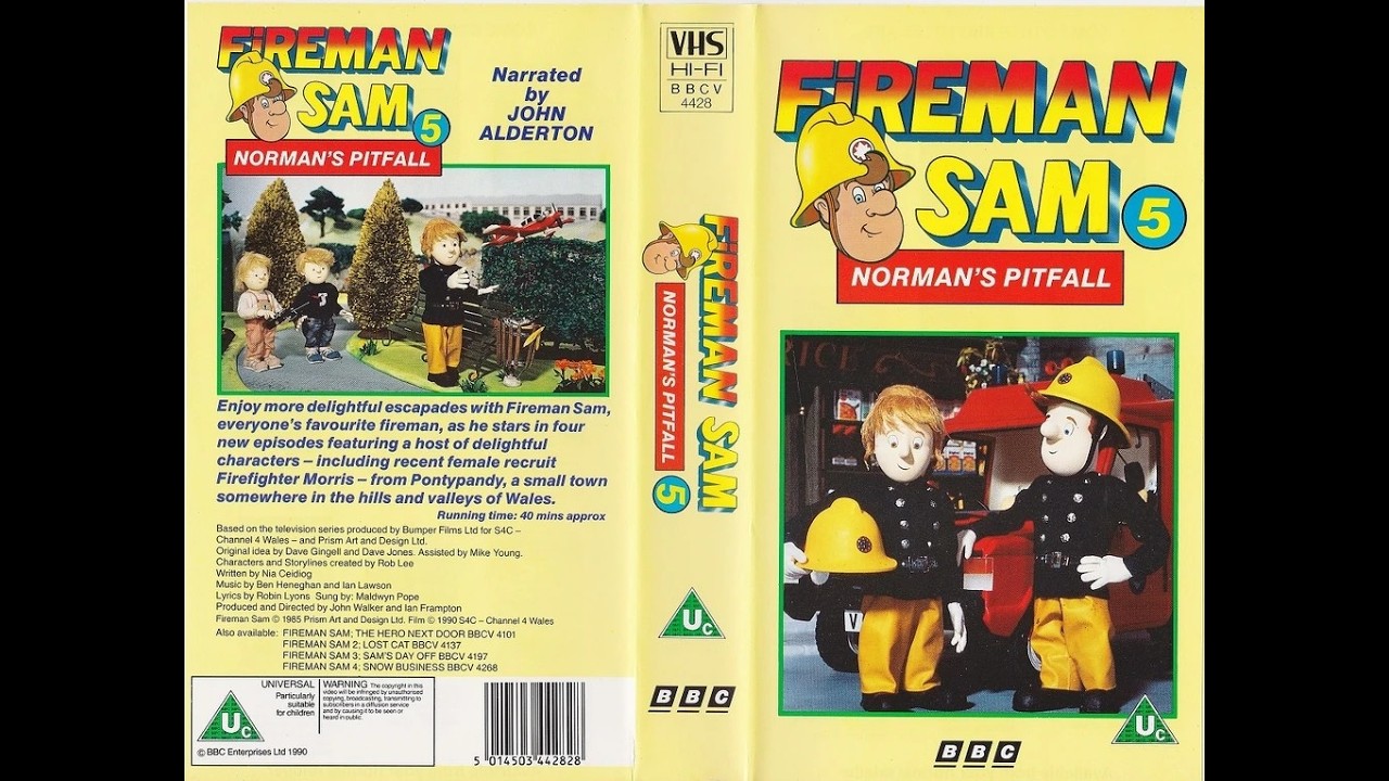 Start and End of Fireman Sam 5 - Norman's Pitfall VHS (Monday 5th November 1990)