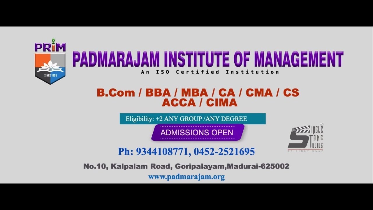 PADMARAJAM INSTITUTE OF MANAGEMENT