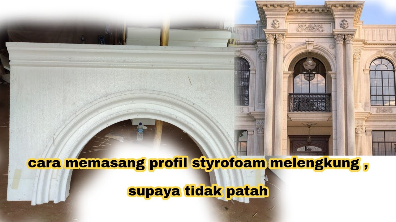 cara memasang lis profil styrofoam melengkung. supaya tidak patah. . pemula di jamin langsung bisa