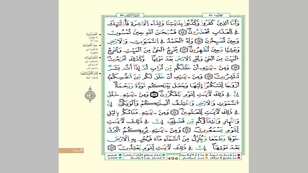 الثمن 3 من الحزب 41  مكرر 7 مرات من المصحف المصور برواية ورش عن نافع للقارئ الشيخ العيون الكوشي