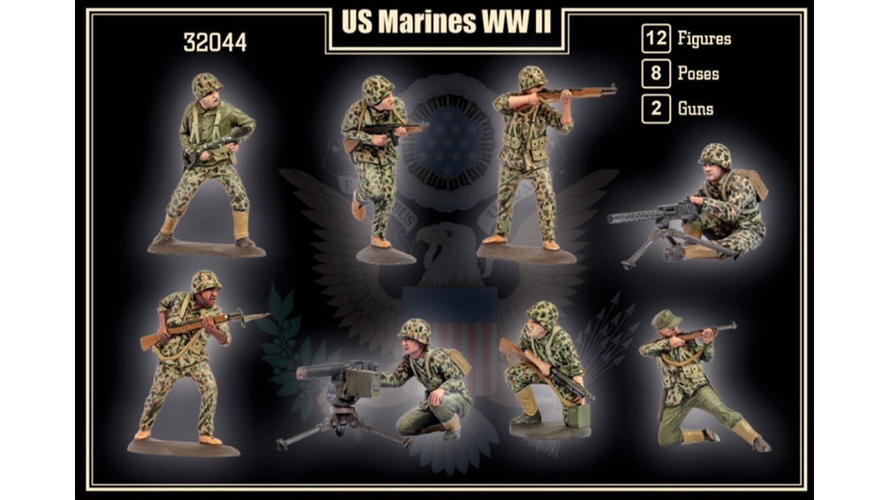 Unboxing MARS FIGURES 32044 - 1/32 - US Marines WW II 12 Figures