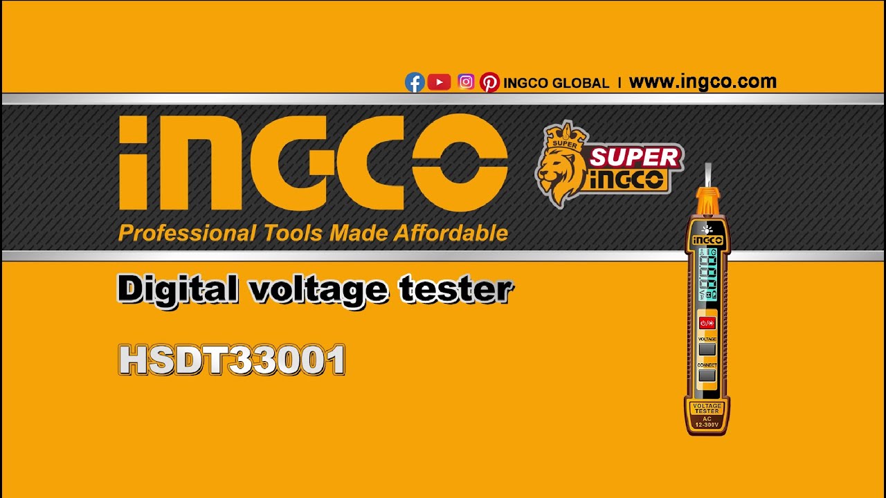 Ανιχνευτής Τάσης με Εύρος Μέτρησης AC 12 - 300V HSDT33001 Test pencil INGCO