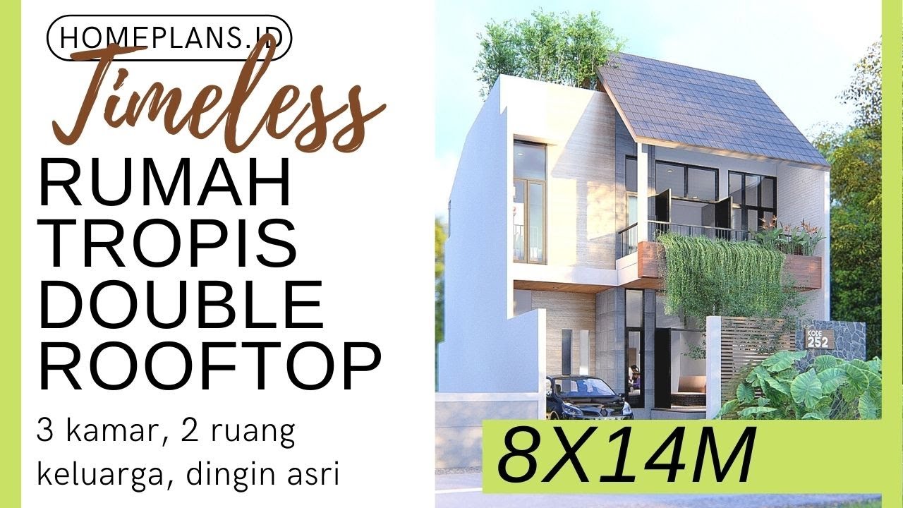 DESAIN RUMAH SEWA di Sebuah Kota Wisata 8x14m [kode 253]