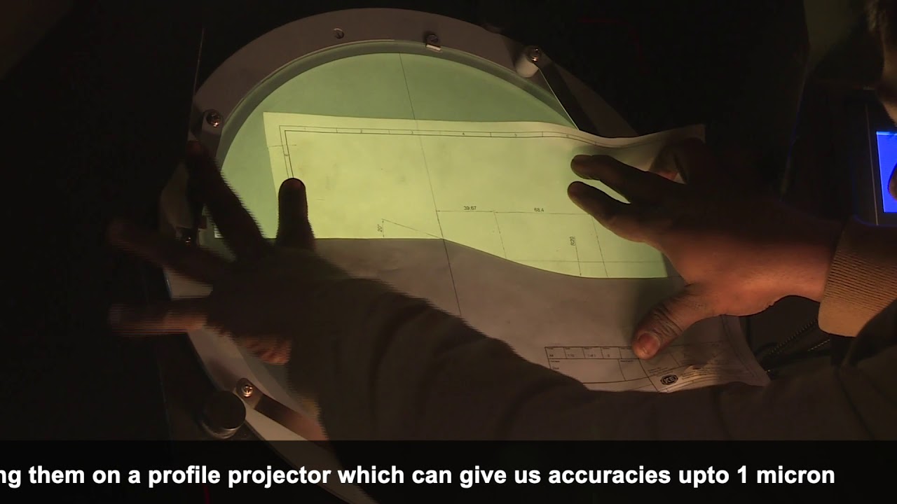 Profile projector for measuring critical tolerances on bolts, studs, nuts and Fastners