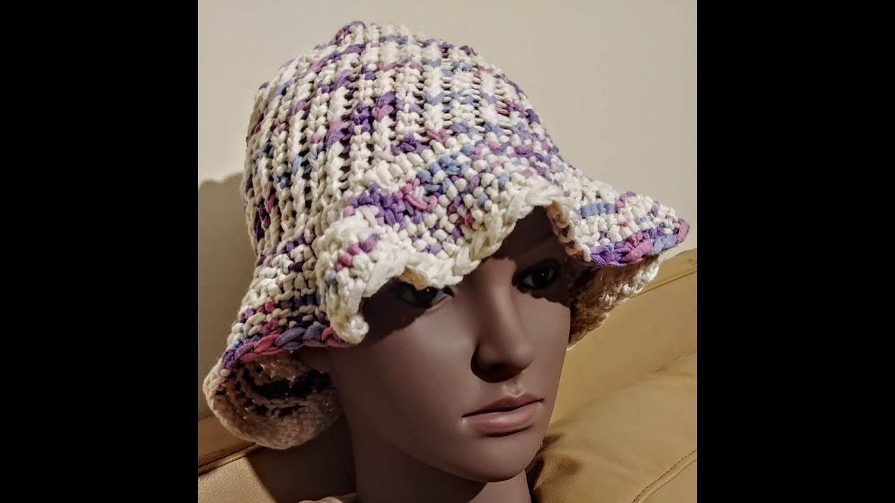 Sun Hat Floppy Brim Loom Knit on the XLoom