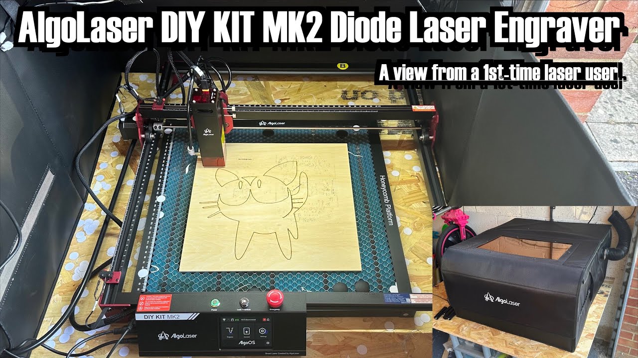 AlgoLaser DIY KIT MK2 Diode Laser Engraver.  Trying out everything I can!
