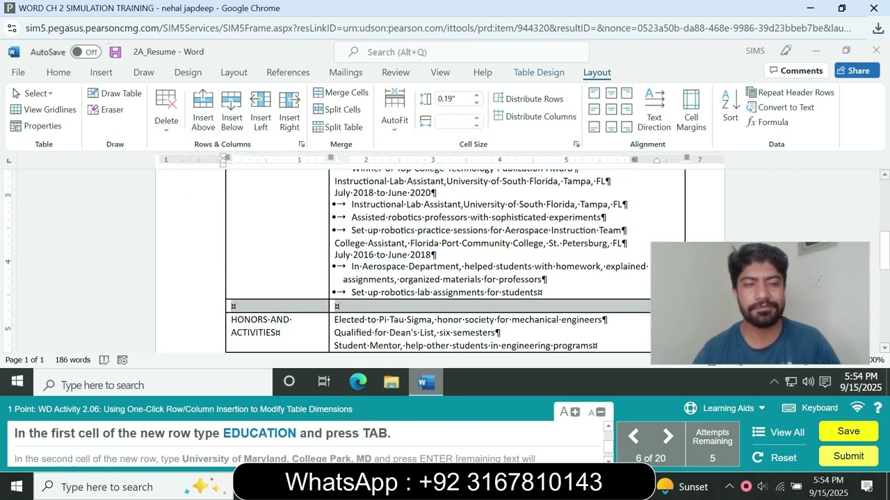 WORD CH 2 SIMULATION TRAINING | WORD CH 2 SIMULATION EXAM | Word Chapter 2: Simulation Exam