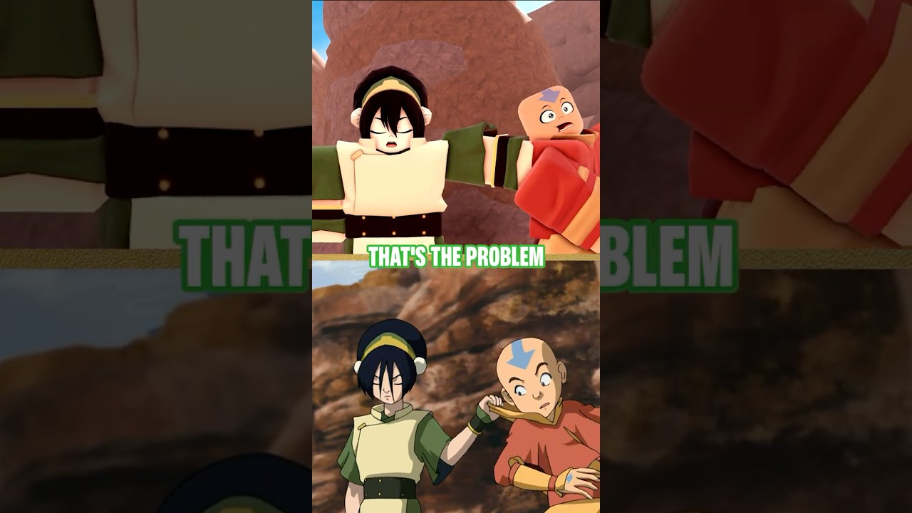 Aang Learns Earthbending from Toph in #Roblox! ⛰️ Avatar #shorts