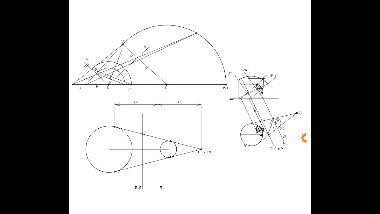 Aplicación de la homología entre dos circunferencias a las secciones circulares de cono oblicuo.