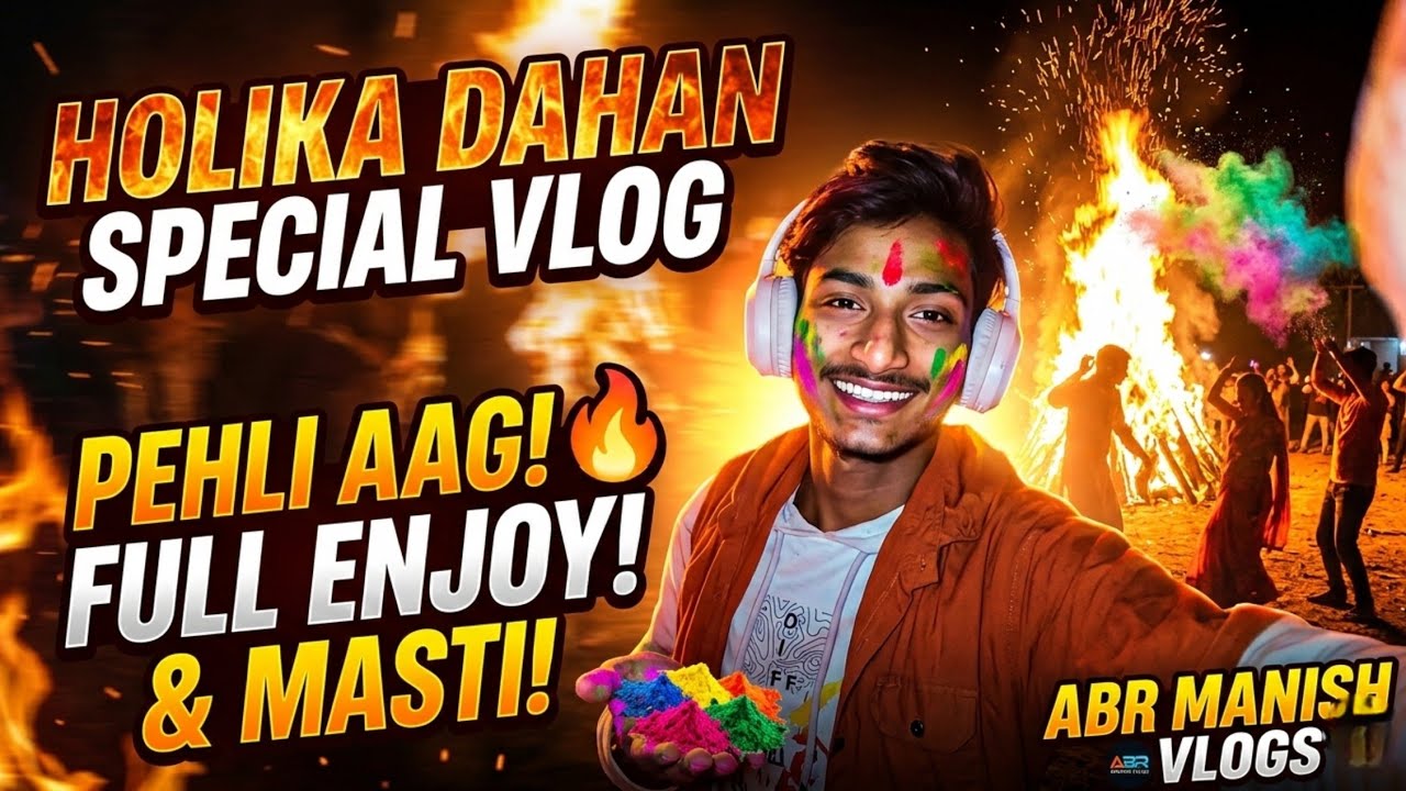 Holika Dahan Special Vlog 🔥 Pehli Aag Aur Full Enjoy | ABR MANISH VLOGS