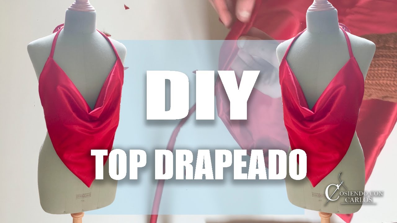 DIY Top escote DRAPEADO triangular. Patrón y Costura. Cowl neck top. Super fácil.