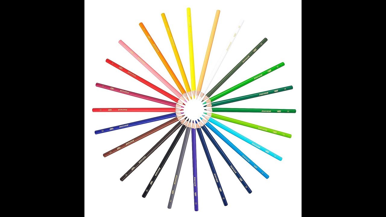Lápices de Colores Acuarelables con Grafito Soluble en Agua, BIC Kids AquaCouleur 8575633