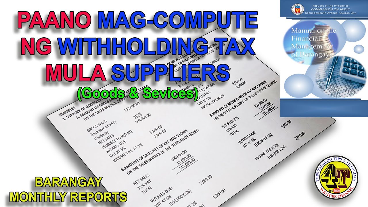 PAANO MAG-COMPUTE NG WITHHOLDING TAX NG SUPPLIER | INCOME FROM GOODS & SERVICES