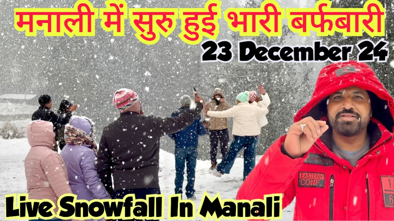 मनाली में सुरु हुई भारी बर्फबारी ⛈️🌧️ LIVE SNOWFALL IN MANALI #snow #manali #livesnowfall