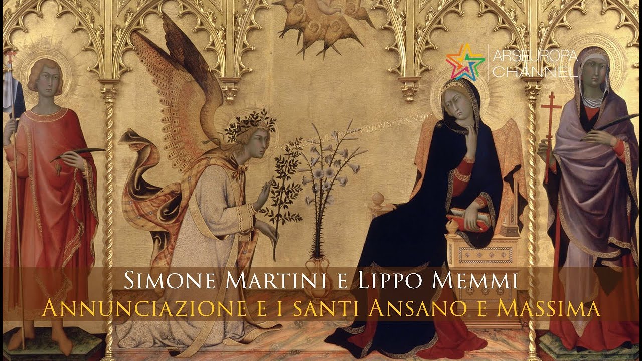 Simone Martini e Lippo Memmi - Annunciazione e i santi Ansano e Massima - Uffizi