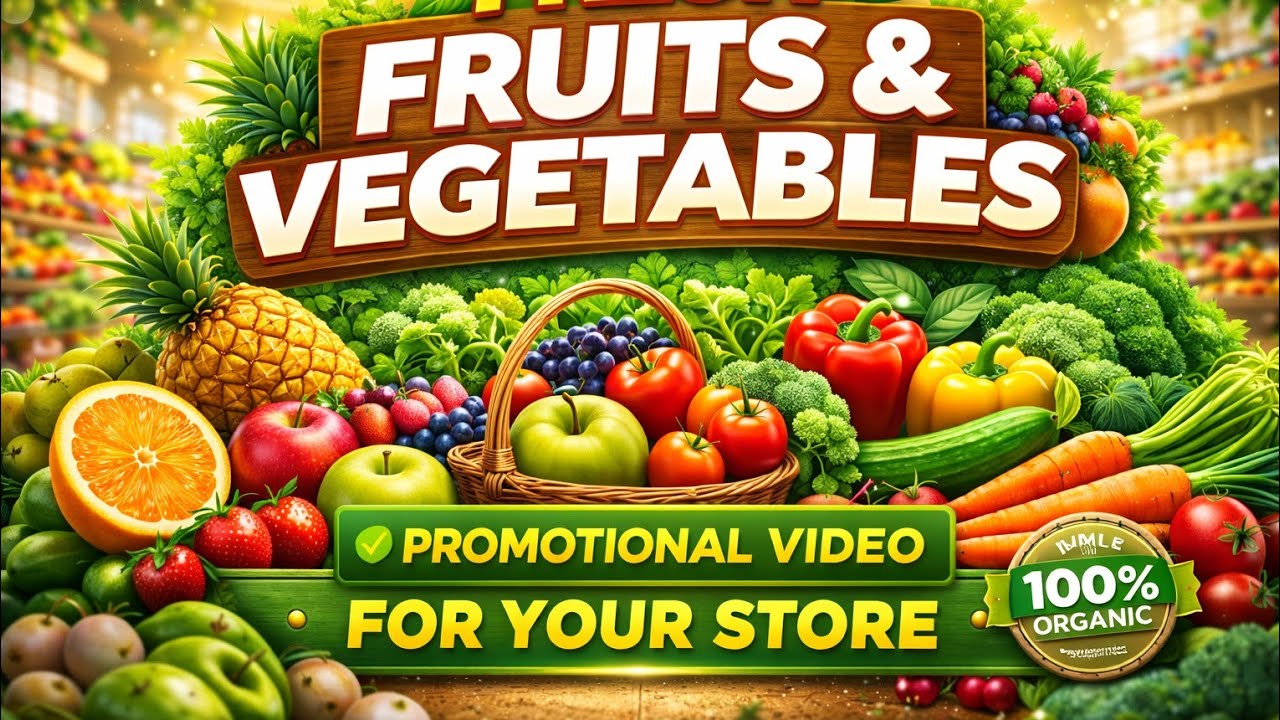 10 Hour Fresh Fruits & Vegetables Promotional Display Video for Shop #vegitables #fruit #business