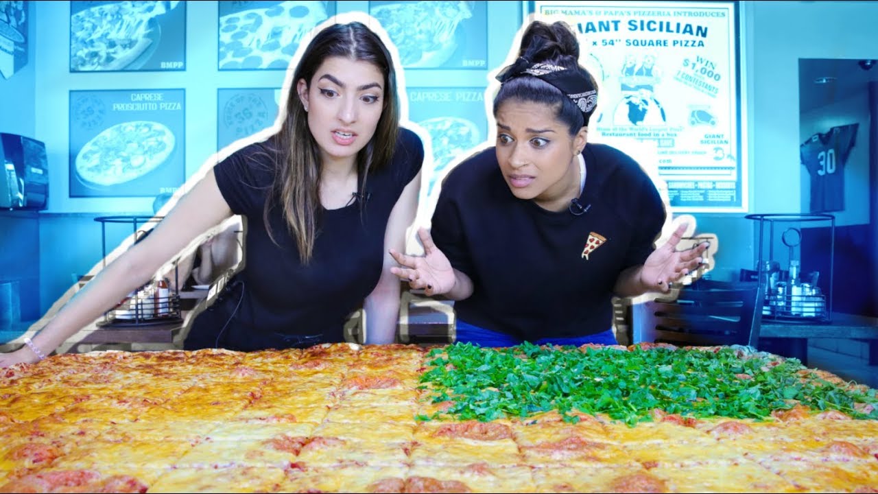Eating The Worlds Largest Pizza CHALLENGE! feat. iiSuperWomanii