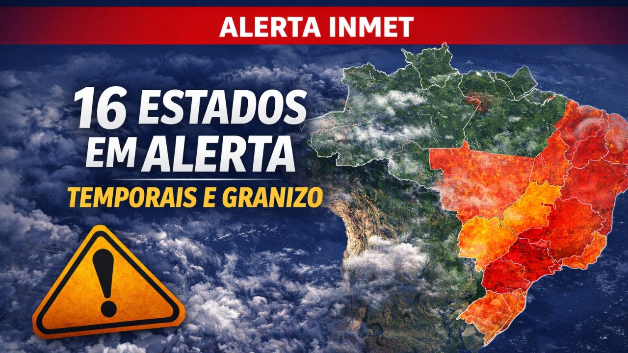🚨 Segunda-feira sob risco no Brasil! Tempestades e granizo podem atingir 16 estados