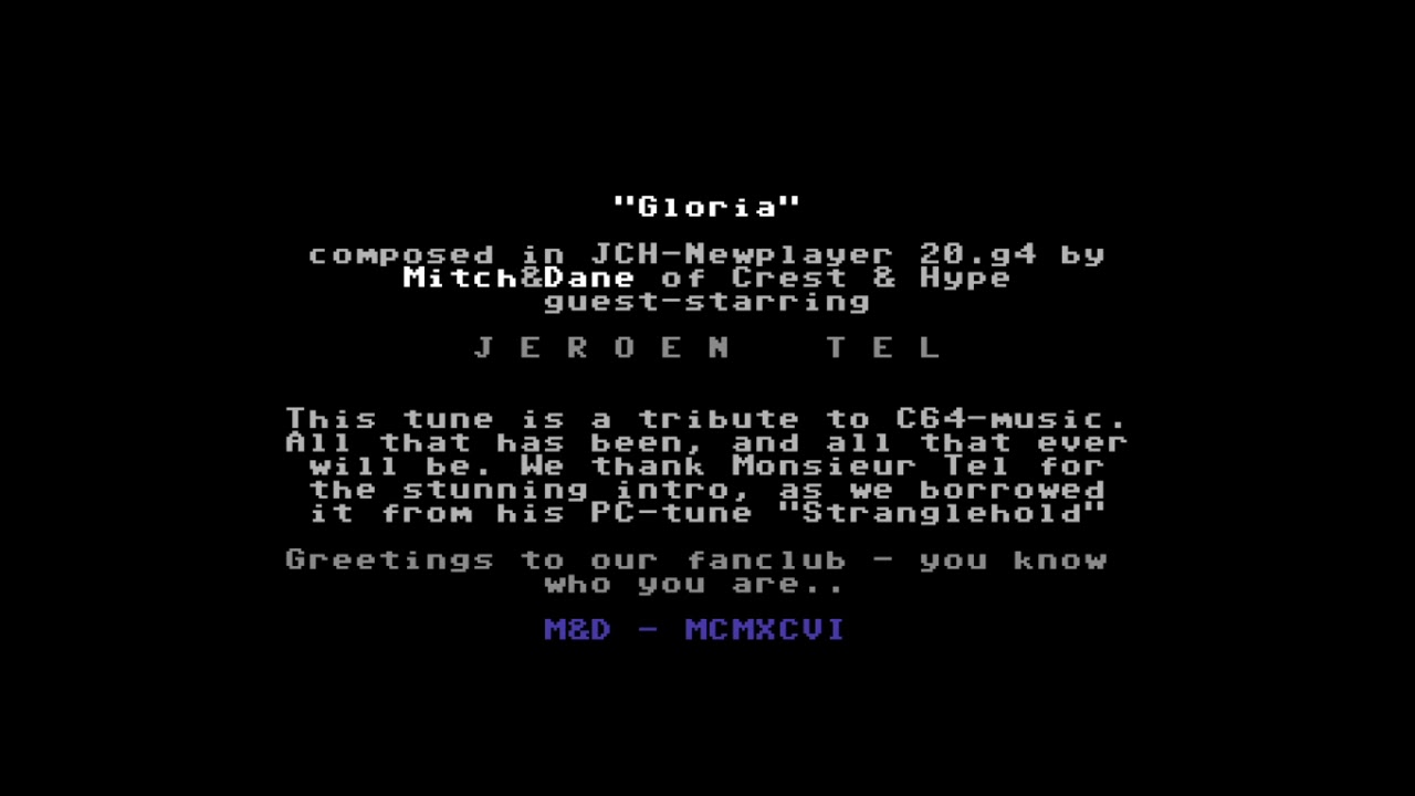 Mitch & Dane - Gloria | C64 Music