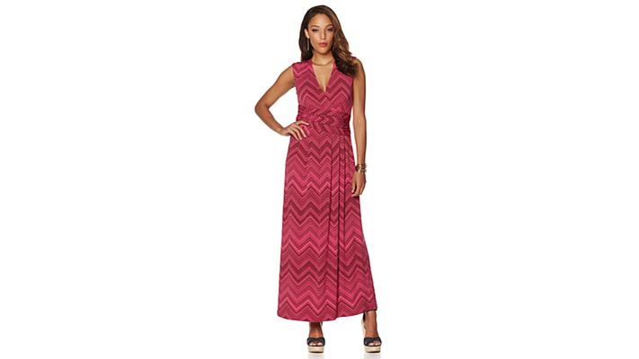 Liz Lange Maxi Dress with Flattering FauxWrap Waist