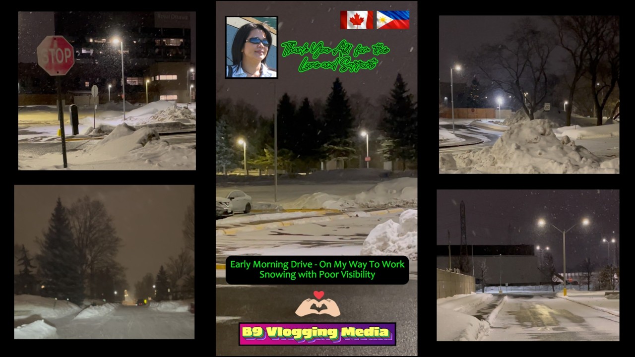 B9 VLOGGING MEDIA IS LIVE: EARLY MORNING DRIVE – ON MY WAY TO WORK SNOWING #WH-UPDATE 03/04/2026. 4K