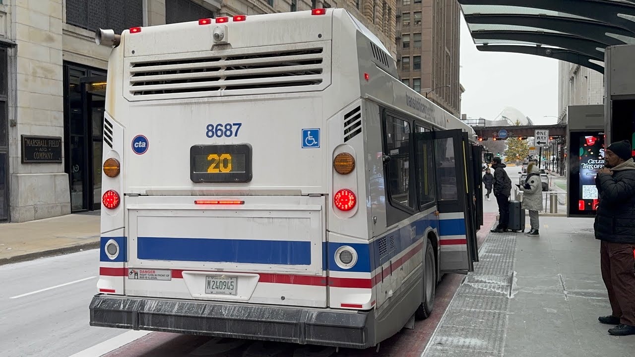 CTA On-Board 2024 Nova LFS Bus #8687 On Rt 20 Madison From Campbell to Washington/State
