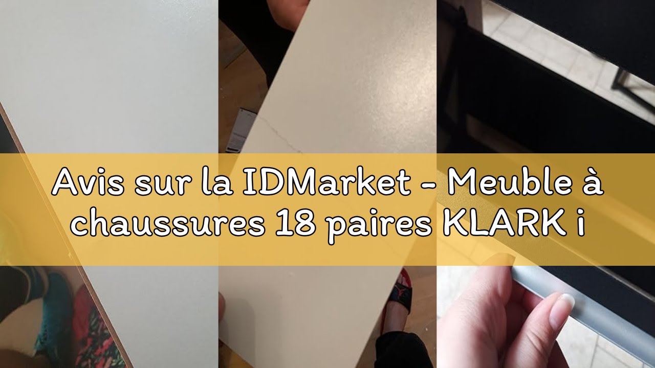 Avis sur la IDMarket - Meuble à chaussures 18 paires KLARK imitation hêtre 3 portes noires
