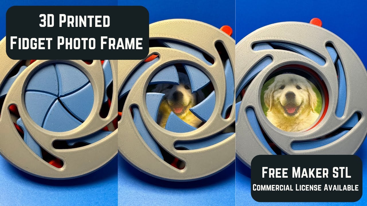Mechanical Iris Fidget Photo Frame (No Supports, No Hardware) | 3D Print Desk Toy