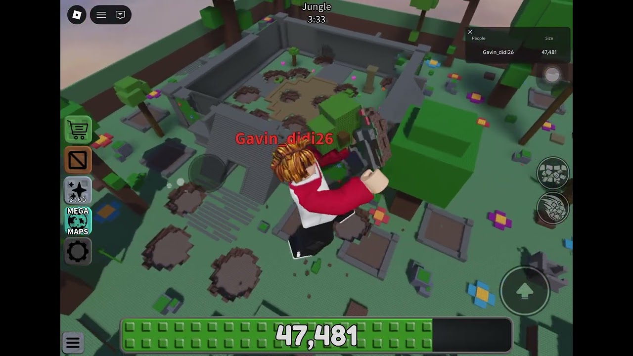 Getting a little closer to 100k size in Roblox eat the world 