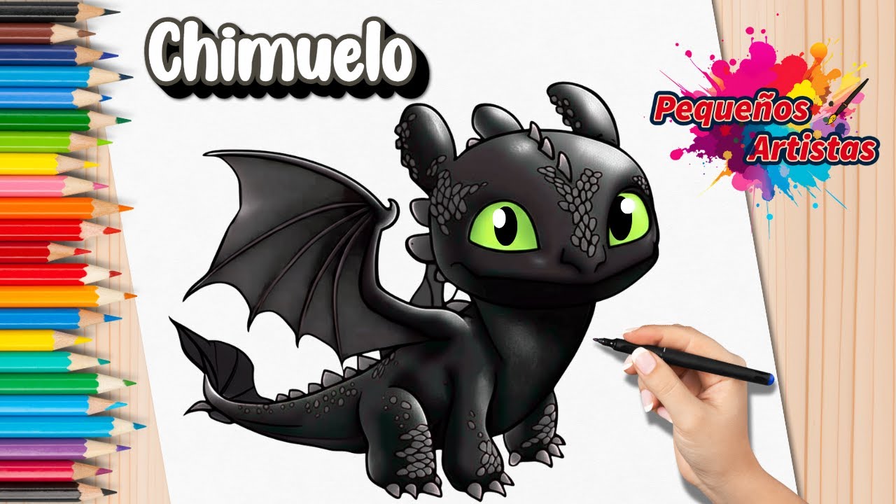 Dibuja y Colorea a CHIMUELO 🐉 Cómo Entrenar a Tu Dragón 🔥 Tutorial Fácil Paso a Paso para Niños