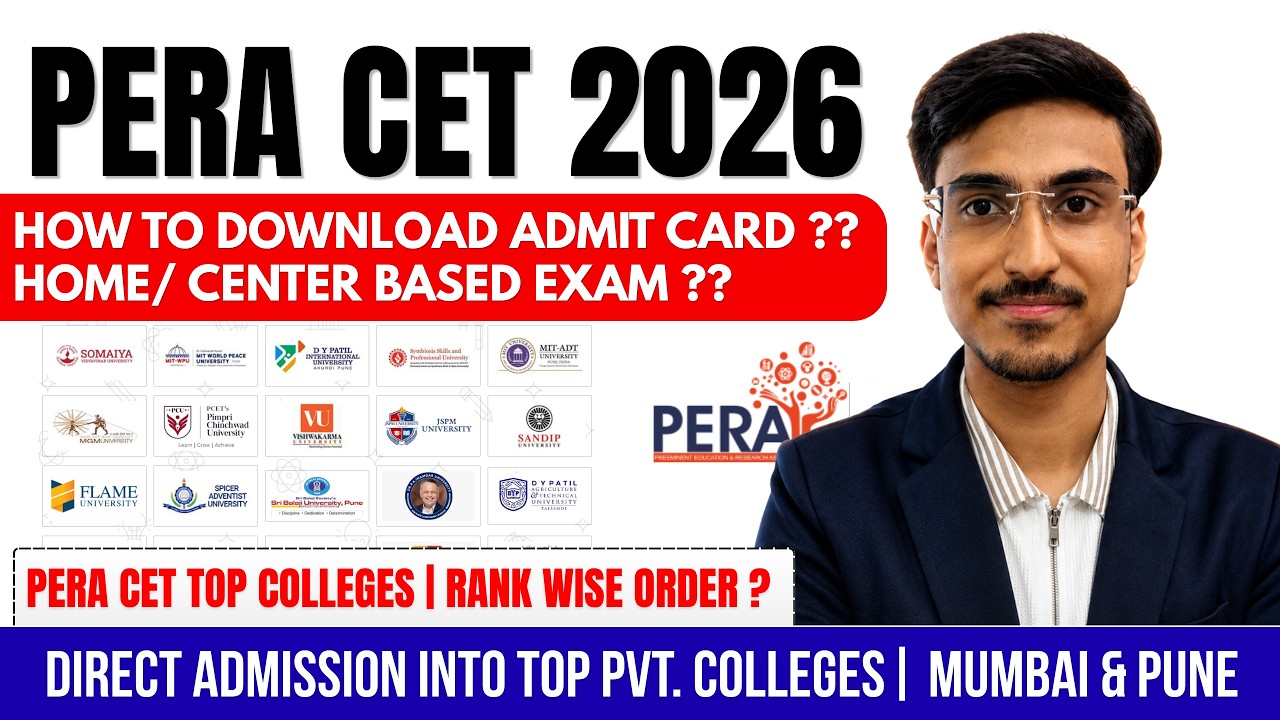 🚨 PERA CET 2026 Admit Card Download? 🔥 Home or Center Based | College Ranking? MHT CET 2026