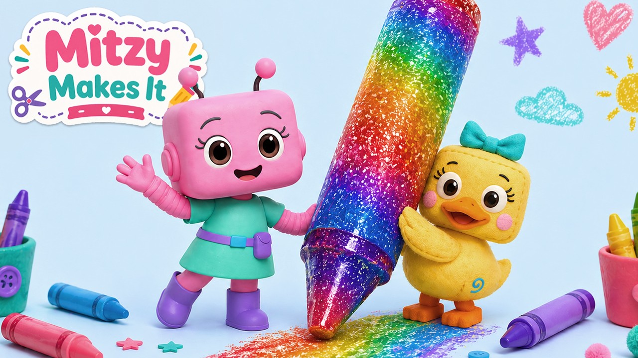 The Jumbo Crayon | Preschool Cartoon for Kids | Mitzy Makes It | STEAM Learning & Fun (Full Episode)