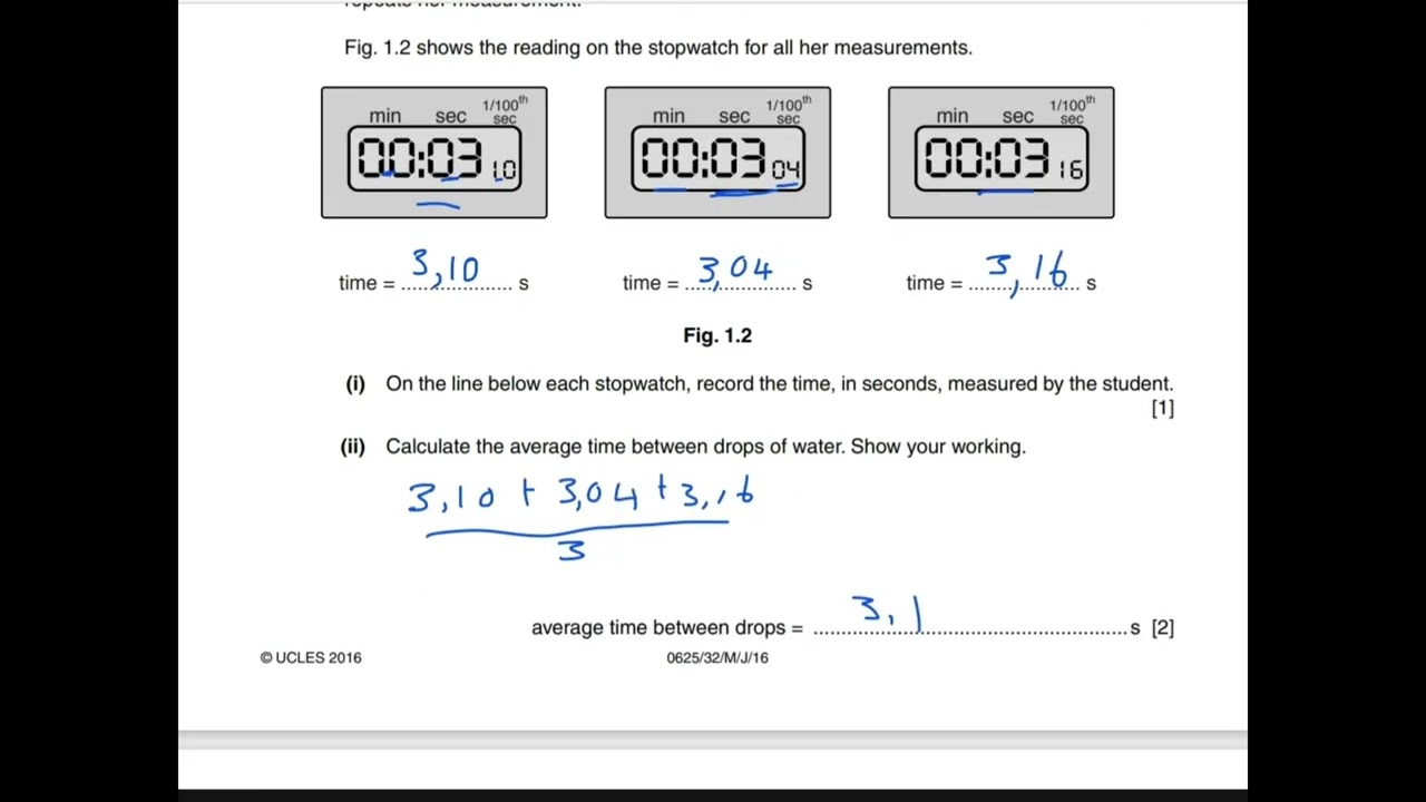 Igcse physics 1.1. Physical Quantities And Measurement Techniques Typical Physics   Paper3 Questions