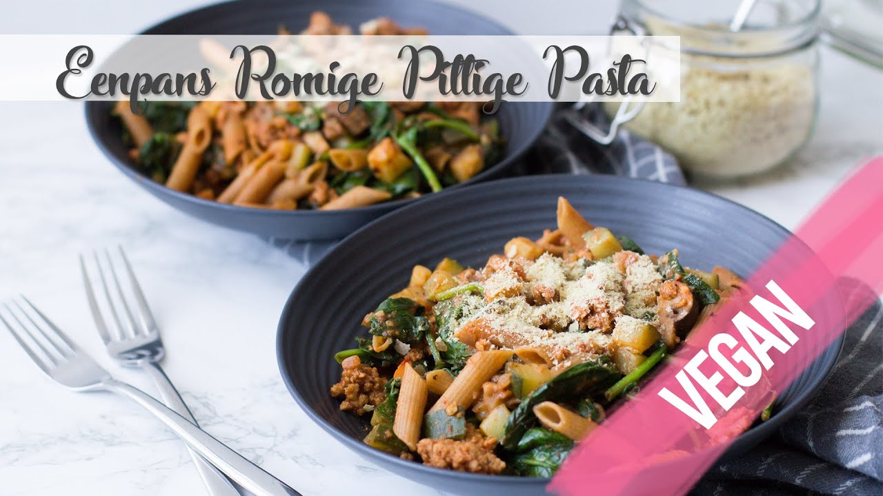 Romige en Pittige Eenpans Pasta ⤑ Vegan, Voor Twee Personen | RECIPE