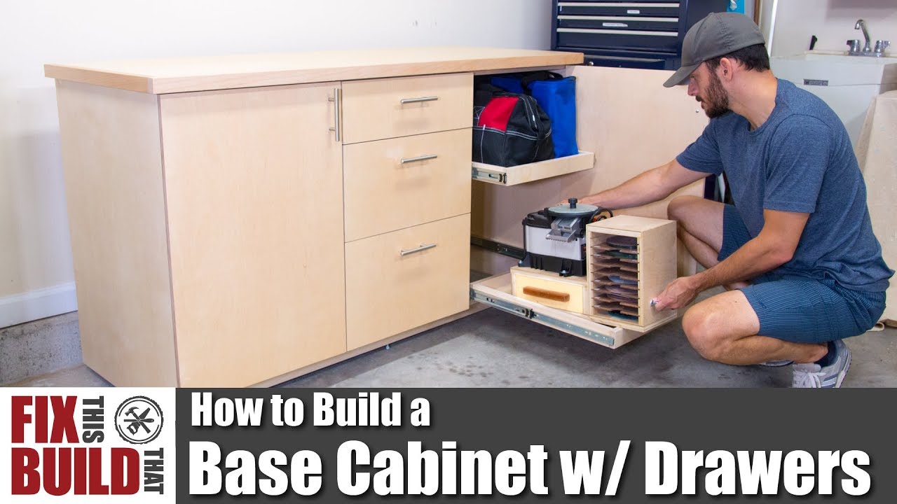 How to Build a Base Cabinet with Drawers | DIY Shop Storage