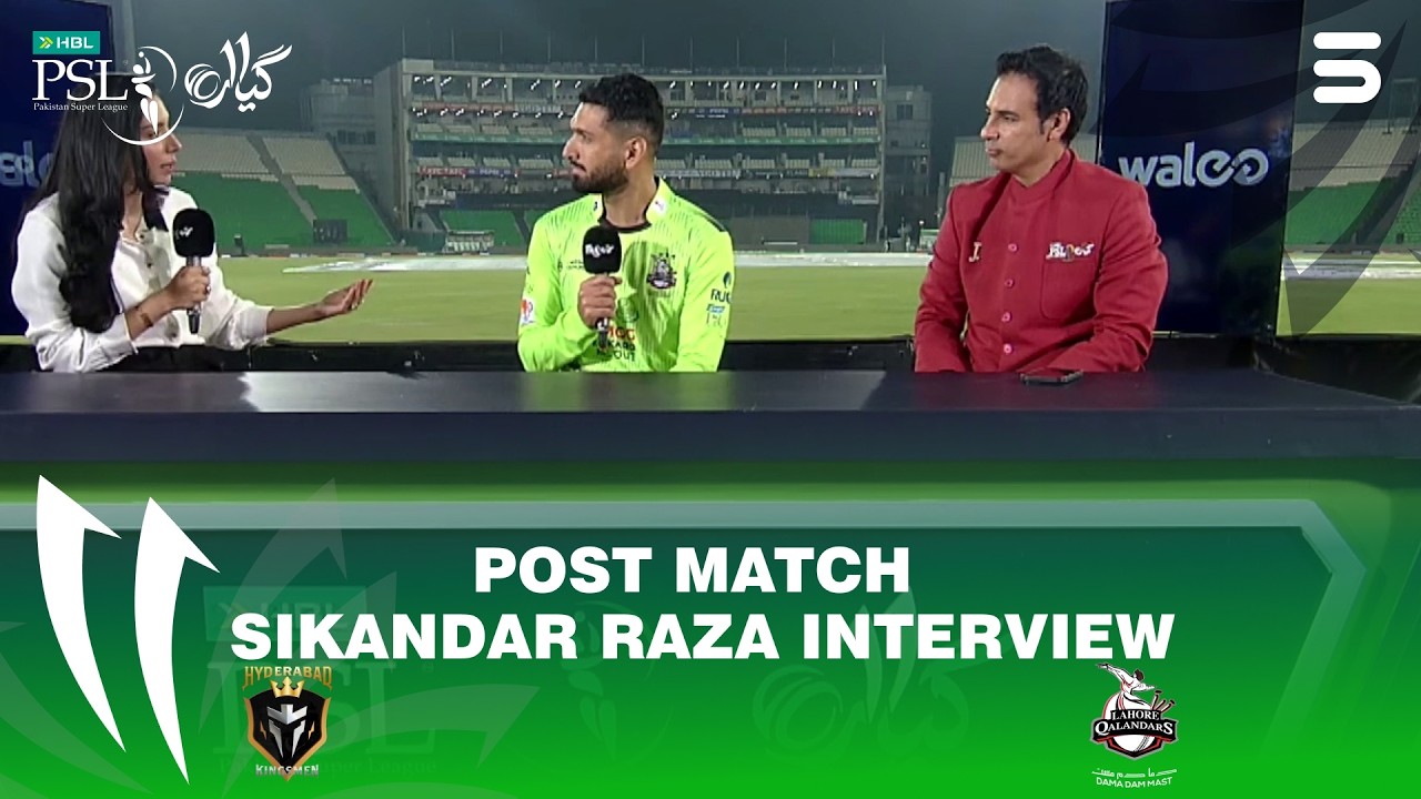 Post Match Sikandar Raza Interview | Lahore Qalandars VS Hyderabad Kingsmen | M1 | HBL PSL 11 |MZB1T