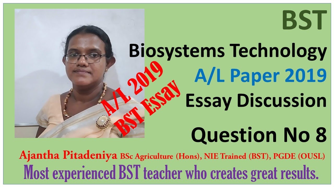 G.C.E (A. Level) Examination, August 2019 | Essay Discussion Q8 | BST Lessons Sinhala
