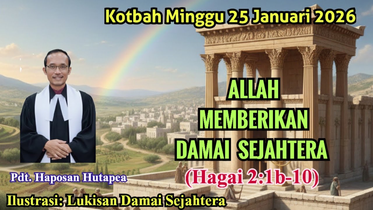 Kotbah Minggu 25 Januari 2026, Hagai 2:1b-10, Allah Memberikan Damai Sejahtera 